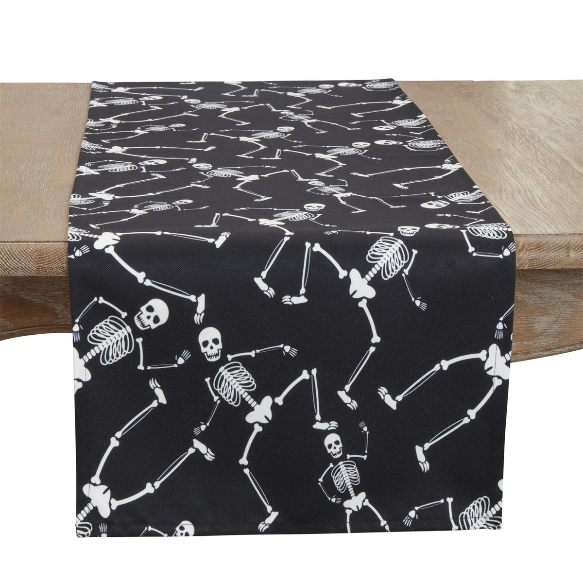 Halloween Black Skeletons Table Runner, 100% Polyester