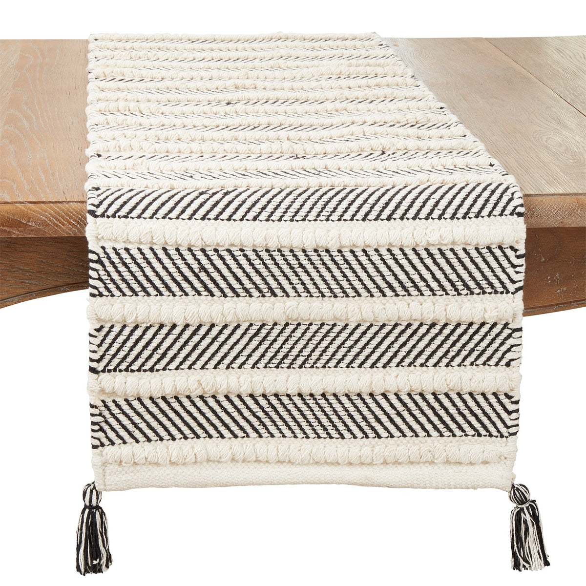 Everyday / All Season Black Stripe Table Runner, 100% cotton