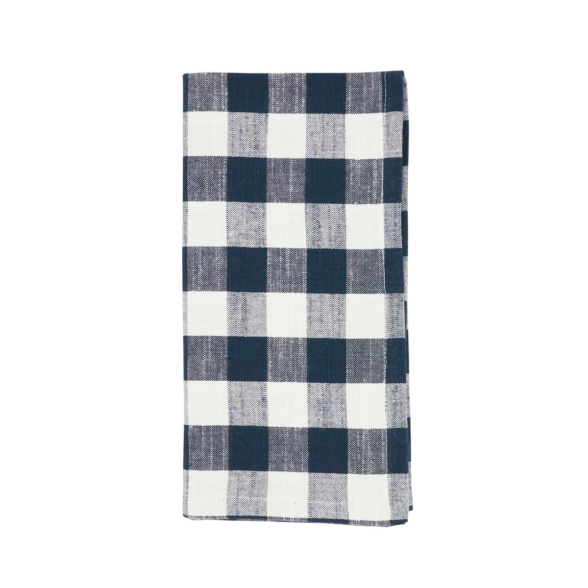 Navy Blue Gingham Design Napkins 100% cotton, 20 Inch Square (4 pcs.)