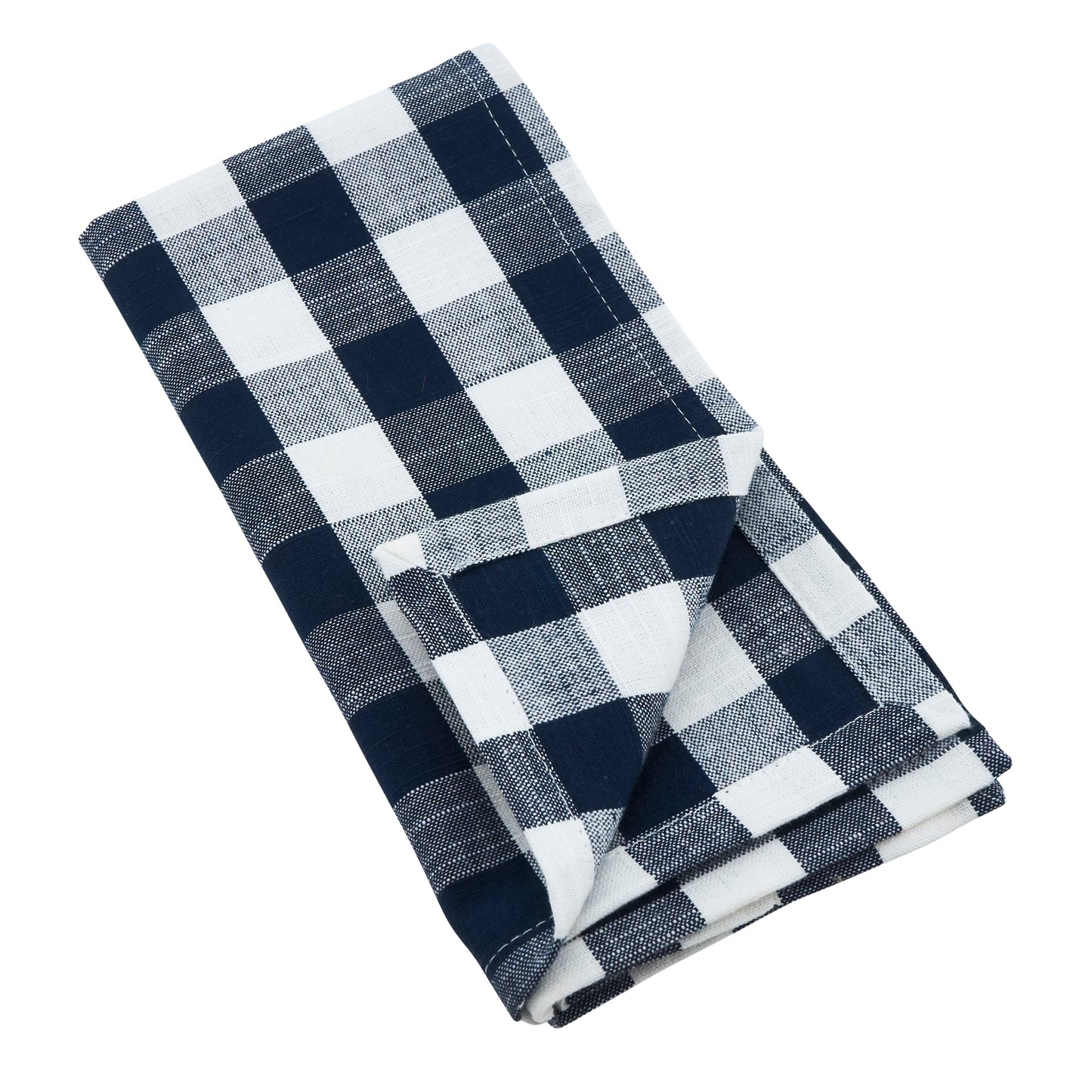 Navy Blue Gingham Design Napkins 100% cotton, 20 Inch Square (4 pcs.)
