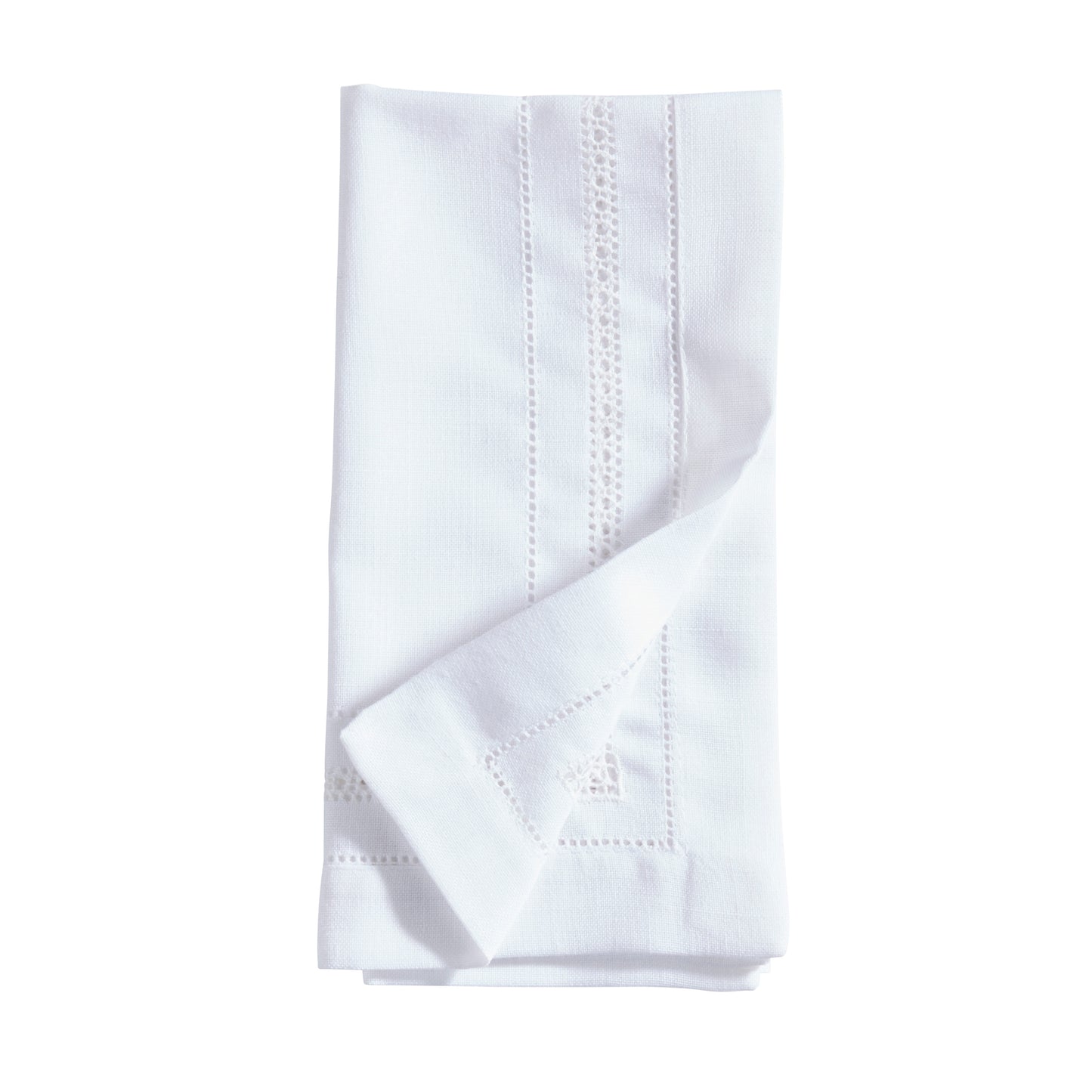 White Hemstitch Dinner Napkins 100% Polyester, 22 Inch Square (12 pcs.)