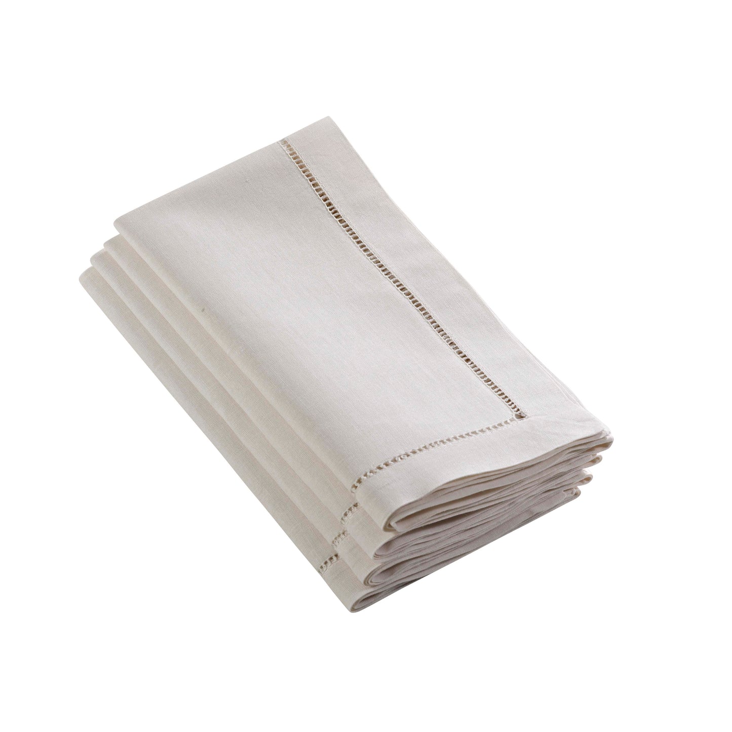 Ecru Hemstitched Napkins s 55% linen - 45% cotton, 22 Inch Square (12 pcs.)
