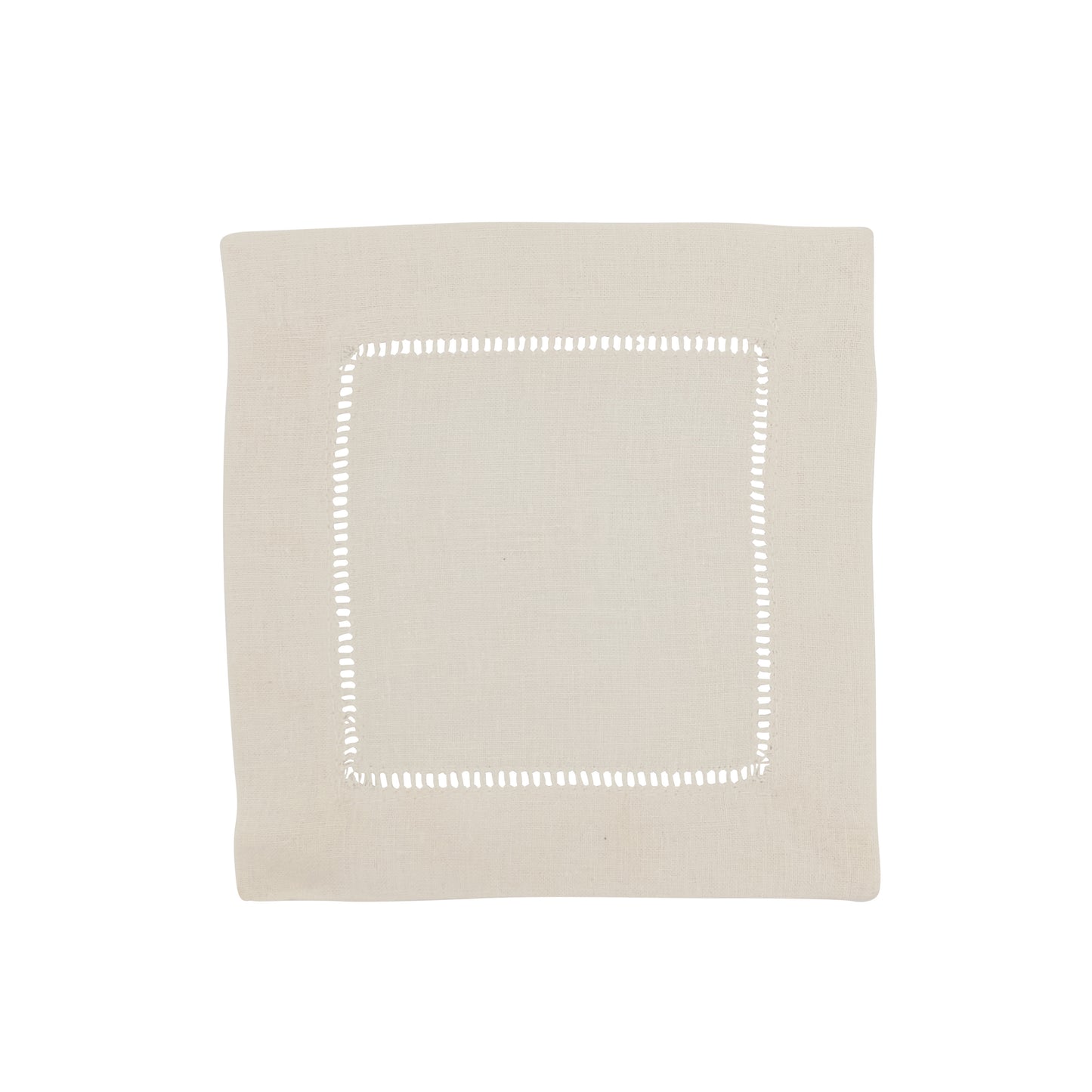 Ecru Hemstitched Napkins s 55% linen - 45% cotton, 6 Inch Square (12 pcs.)