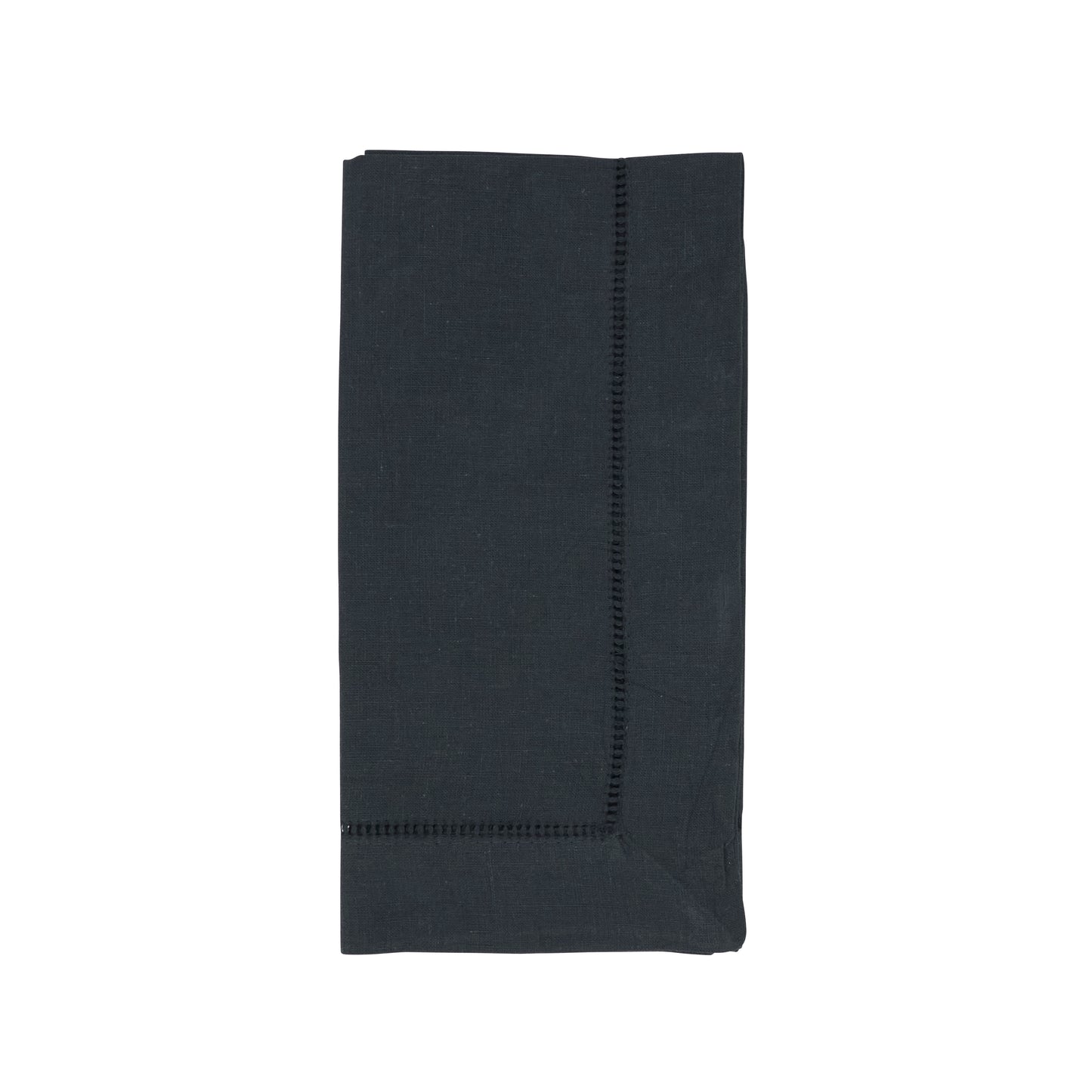 Black Hemstitched Dinner Napkins 55% linen - 45% cotton, 20 Inch Square (12 pcs.)
