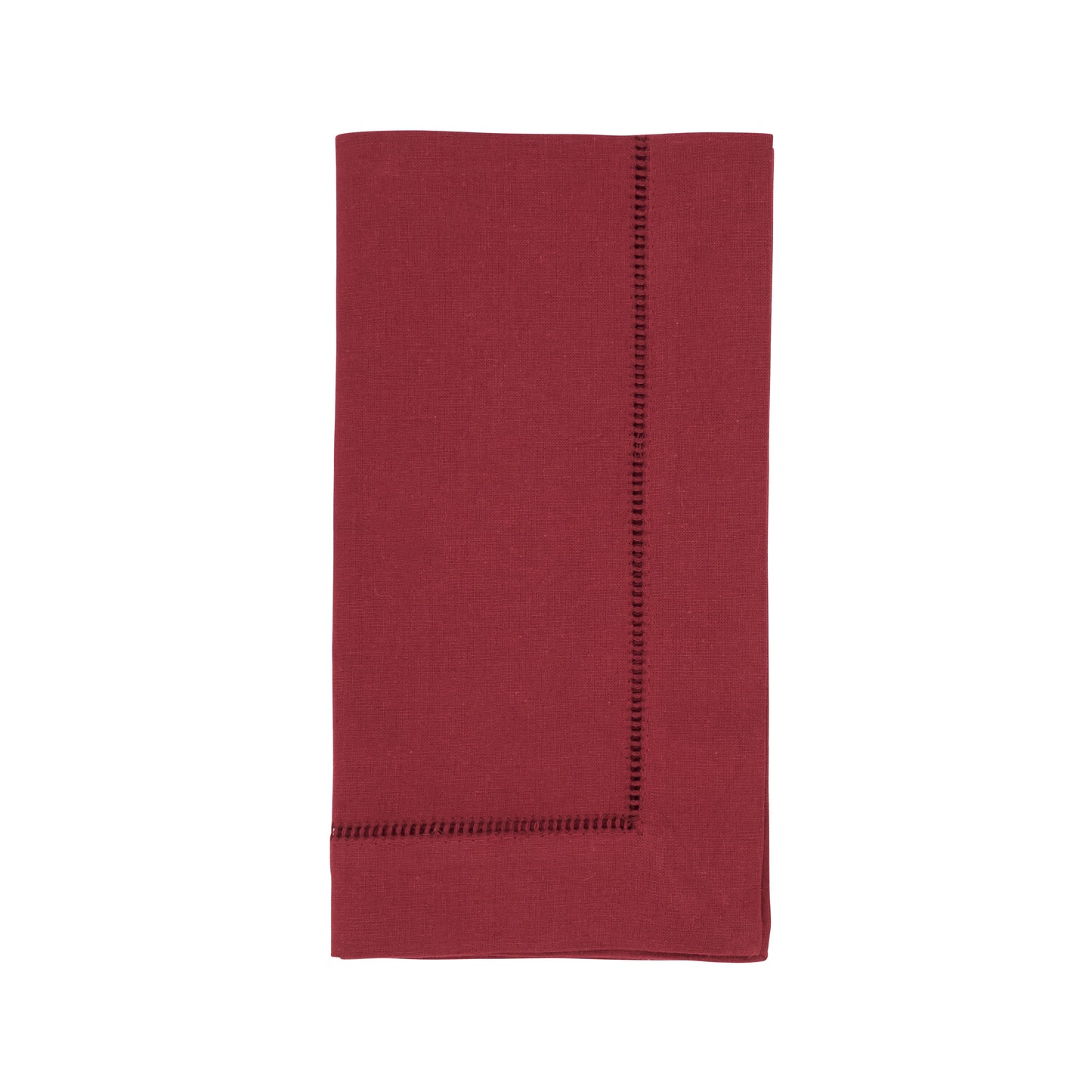 Burgundy Hemstitched Dinner Napkins 55% linen - 45% cotton, 20 Inch Square (12 pcs.)
