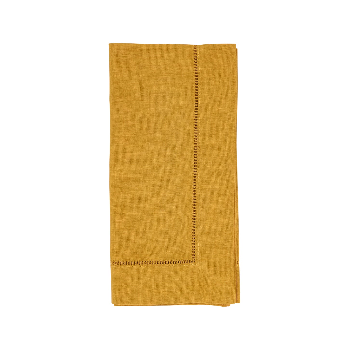 Mustard Hemstitched Dinner Napkins 55% linen - 45% cotton, 20 Inch Square (12 pcs.)
