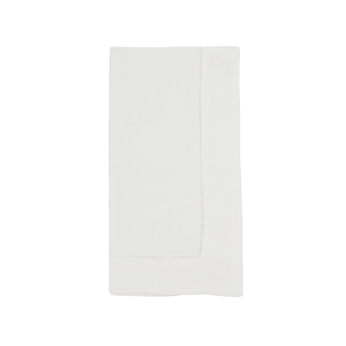 White Hemstitched Dinner Napkins 55% linen - 45% cotton, 20 Inch Square (12 pcs.)