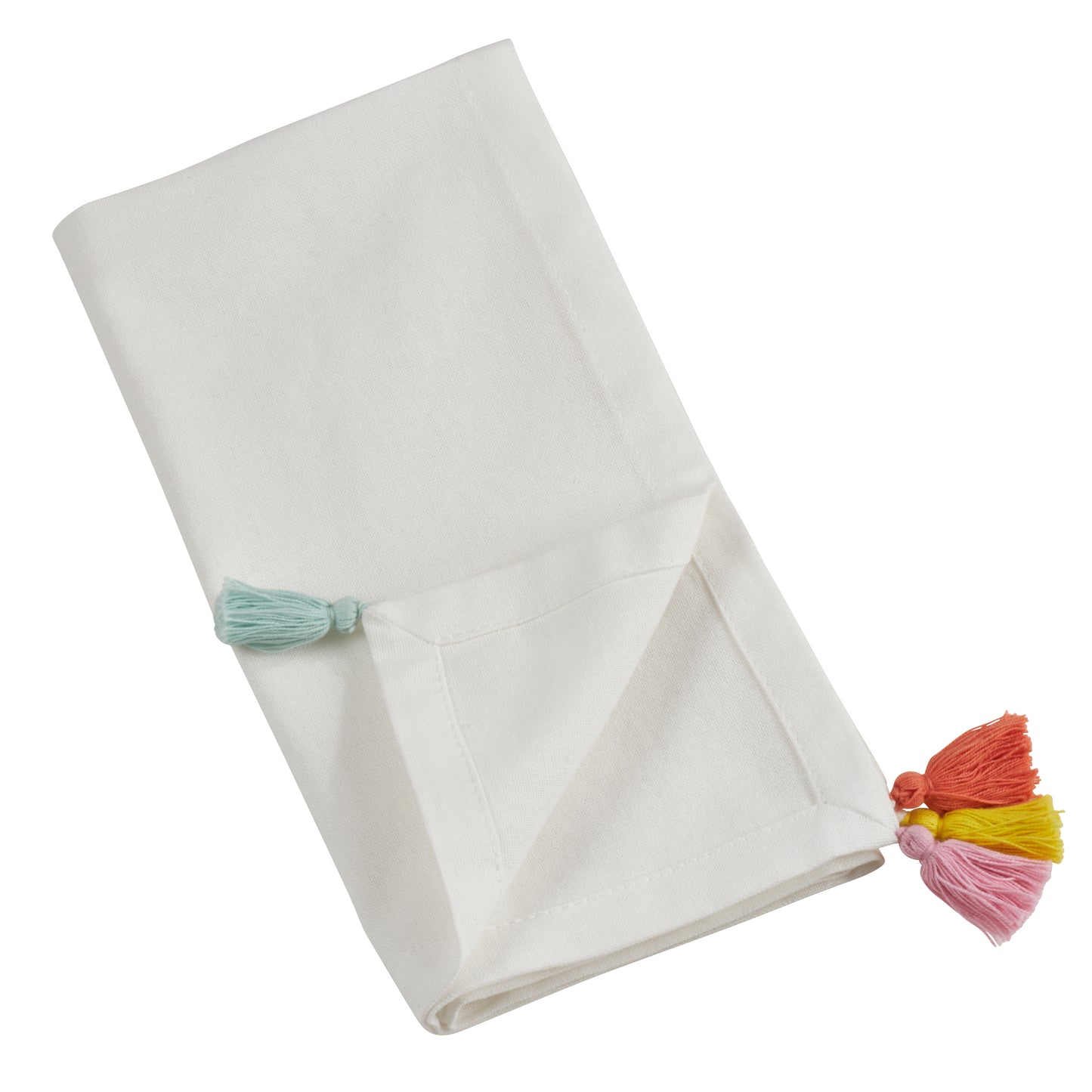 Ivory Tassel Napkins 100% cotton, 20 Inch Square (4 pcs.)