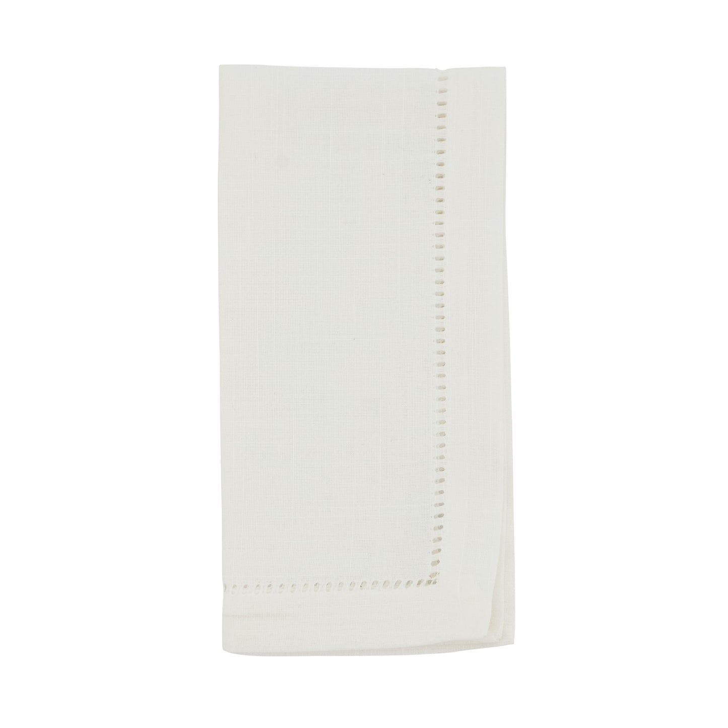 Ivory Dinner Napkins with Hemstitch Border 100% Polyester, 22 Inch Square (12 pcs.)