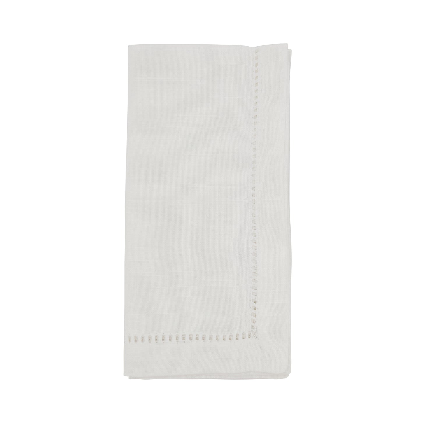 White Dinner Napkins with Hemstitch Border 100% Polyester, 20 Inch Square (12 pcs.)