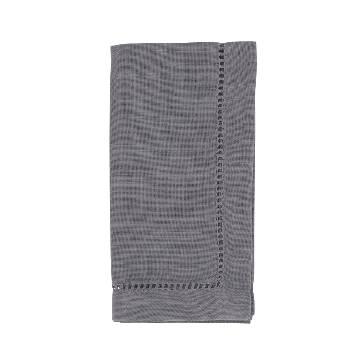 Grey Hemstitched Border Dinner Napkins 100% Polyester, 18 Inch Square (12 pcs.)