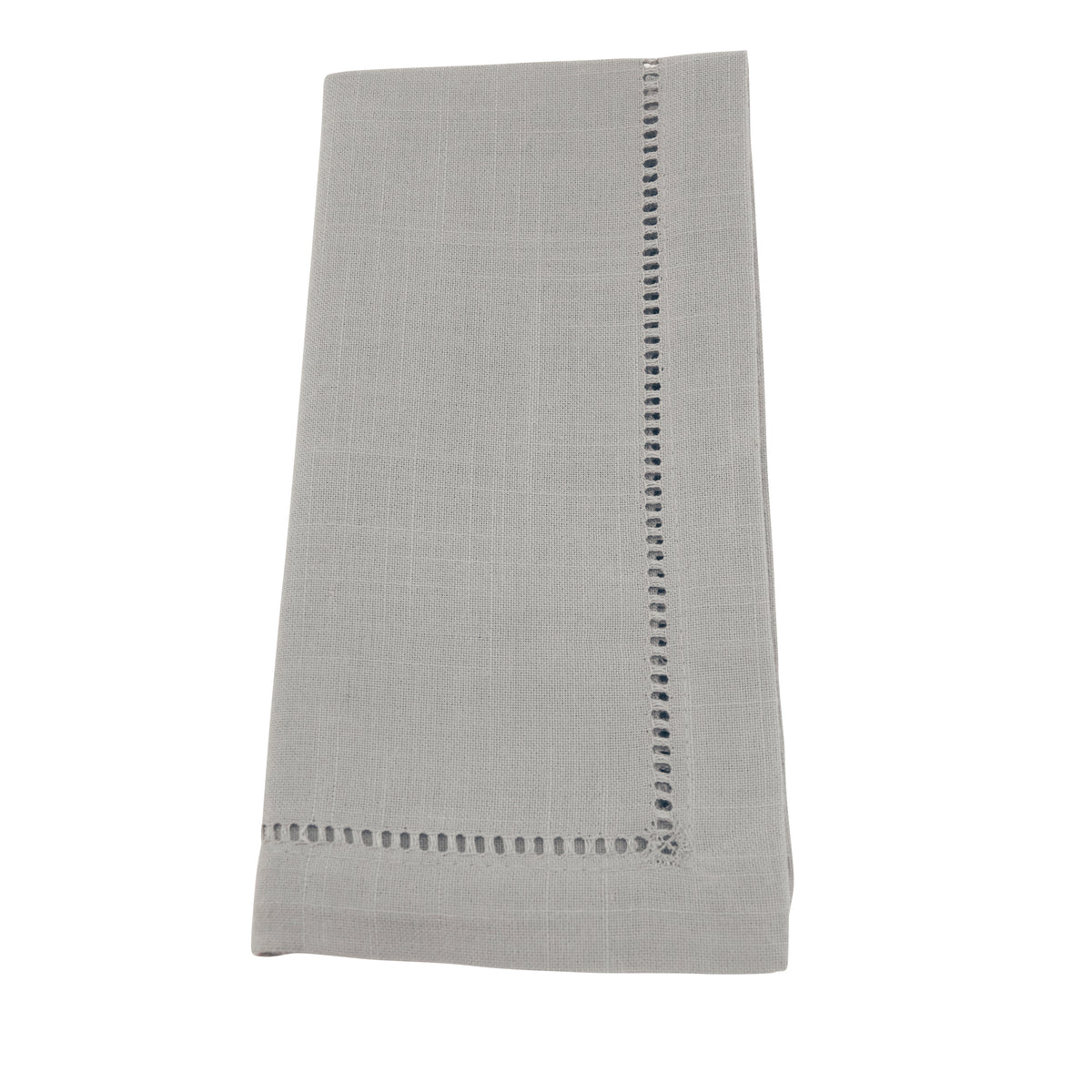 Grey Hemstitched Border Dinner Napkins 100% Polyester, 18 Inch Square (12 pcs.)