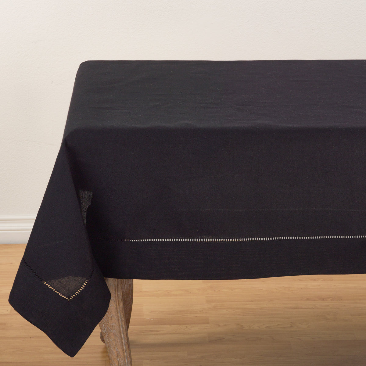 Black Tablecloth with Hemstitched Border 100% Polyester