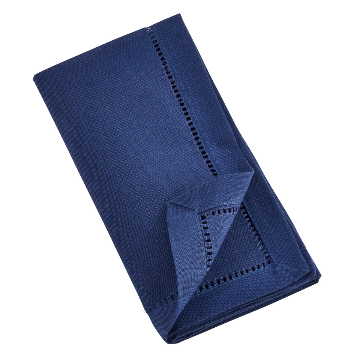 Navy Blue Hemstitched Border Dinner Napkins 100% Polyester, 18 Inch Square (12 pcs.)