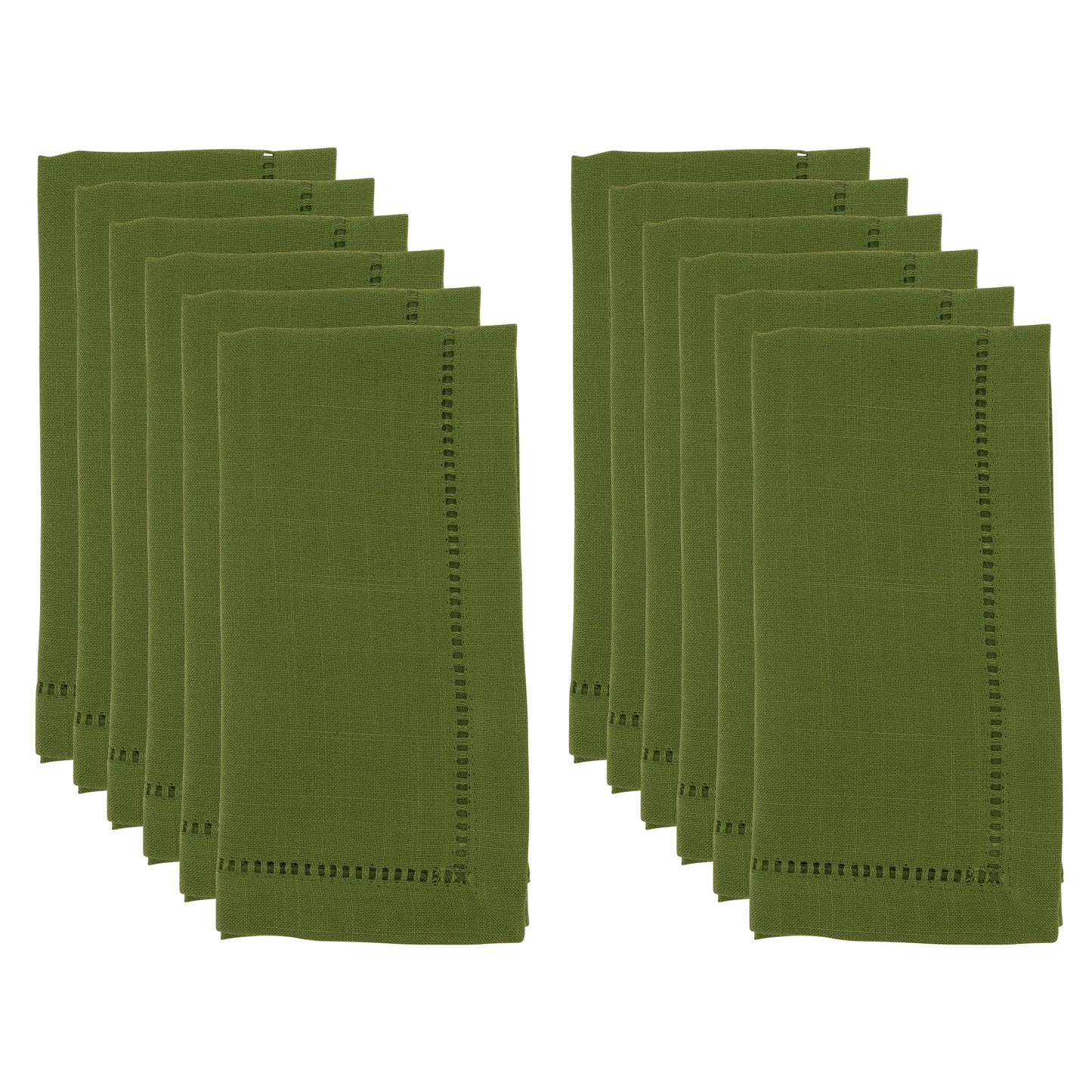 Kiwi Hemstitched Border Dinner Napkins 100% Polyester, 18 Inch Square (12 pcs.)