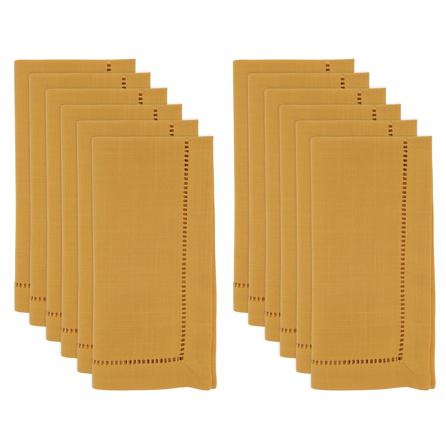 Mustard Hemstitched Border Dinner Napkins 100% Polyester, 22 Inch Square (12 pcs.)