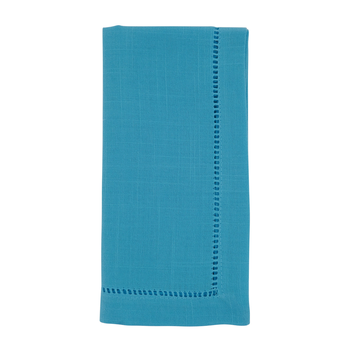 Turquoise Hemstitched Border Dinner Napkins 100% Polyester, 18 Inch Square (12 pcs.)