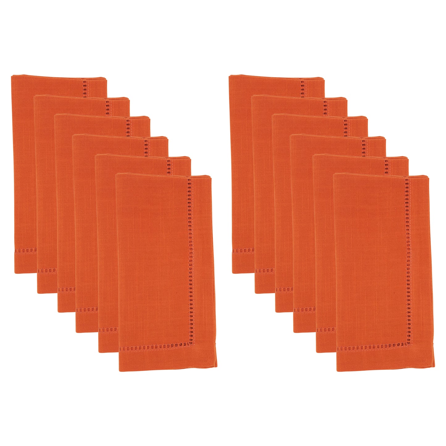 Pumpkin Hemstitched Border Dinner Napkins 100% Polyester, 22 Inch Square (12 pcs.)