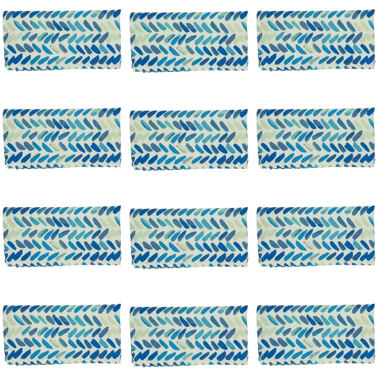 Blue Watercolor Chevron Napkins 100% polyester, 20 Inch Square (12 pcs.)