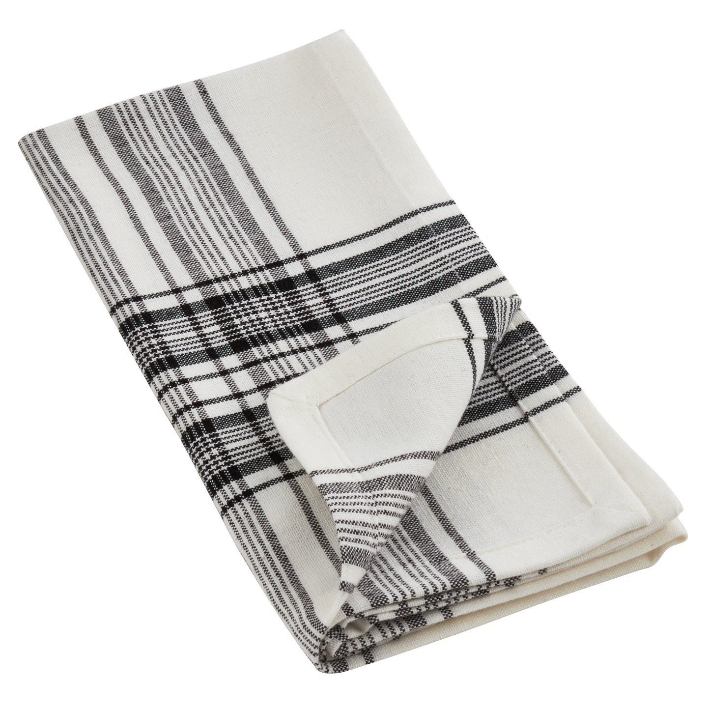 Black Plaid Napkins 100% cotton, 20 Inch Square (4 pcs.)