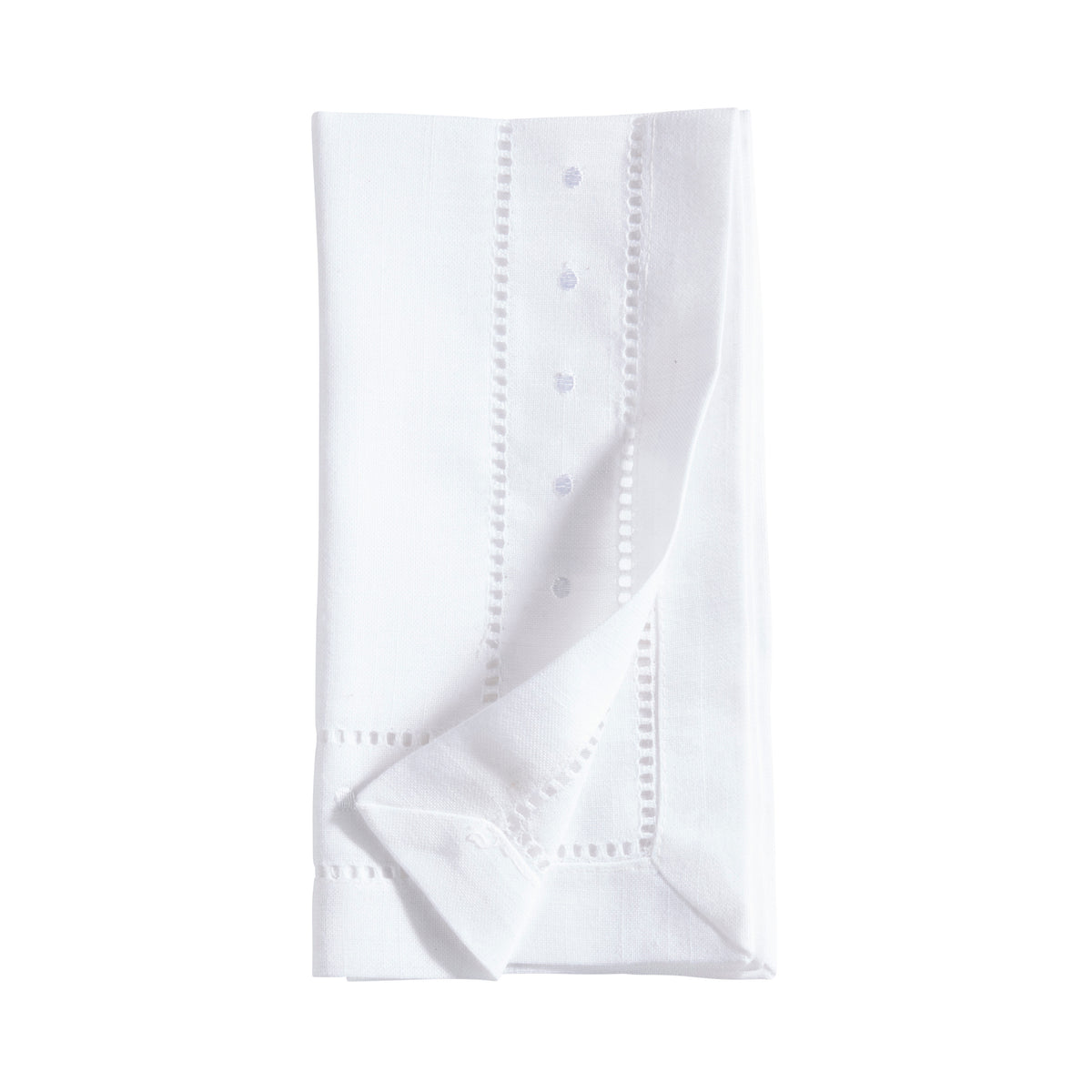 White Embr. and Hemstitch Dinner Napkins 100% Polyester, 22 Inch Square (12 pcs.)