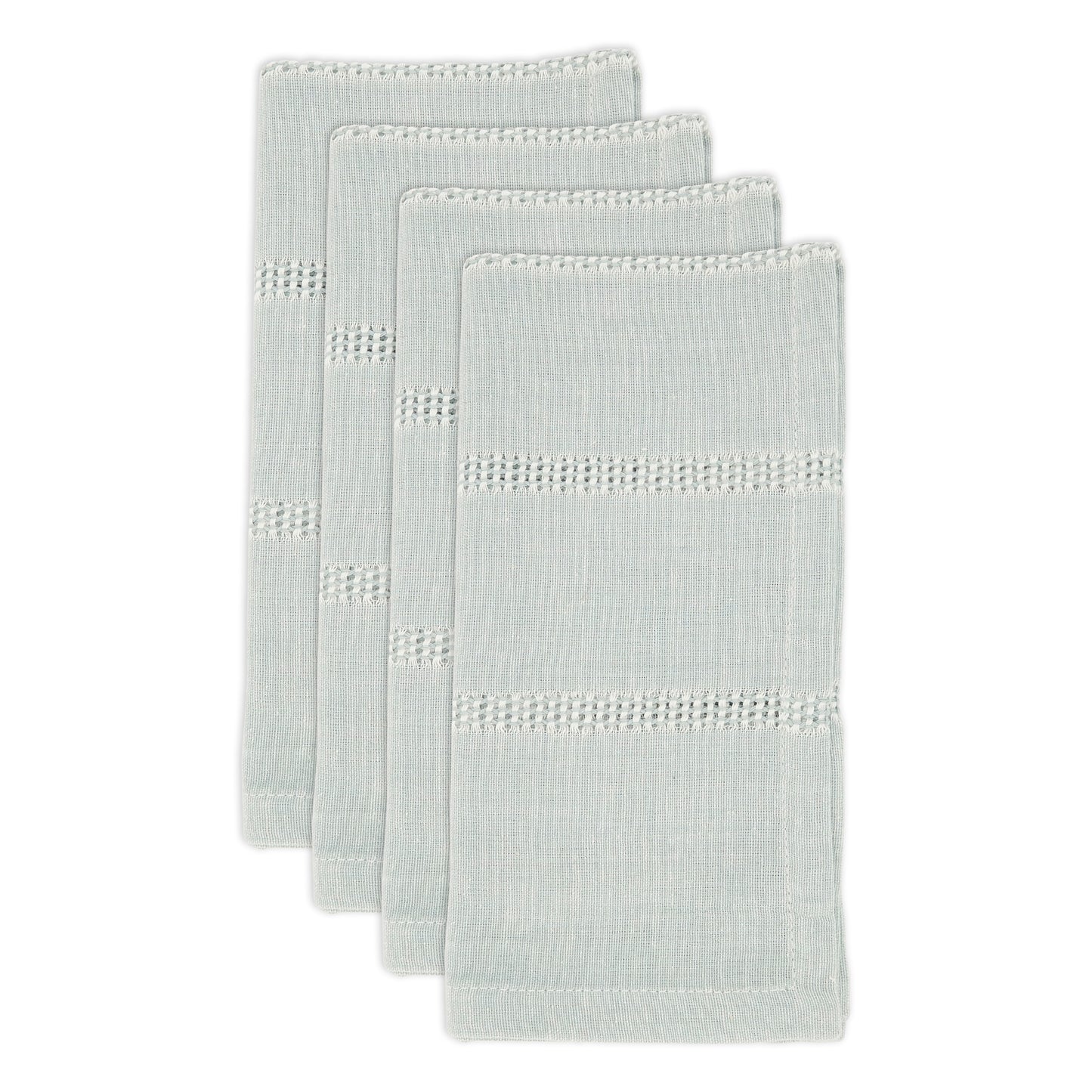 Blue-Grey Leno Stripe Napkins 95% COTTON - 5% LINEN, 20 Inch Square (4 pcs.)