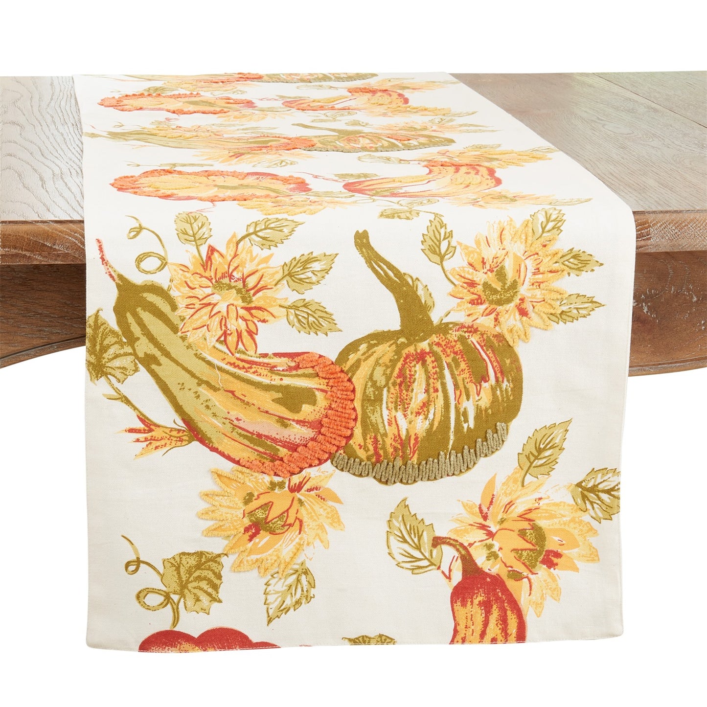Thanksgiving / Fall Harvest Multi Pumpkin Table Runner, 100% cotton