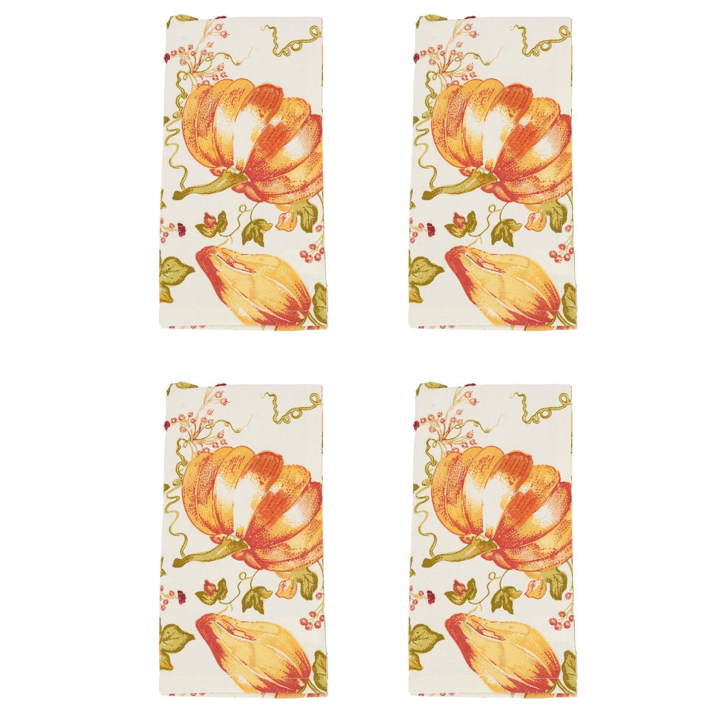 Multi Pumpkin Napkins 100% cotton, 20 Inch Square (4 pcs.)