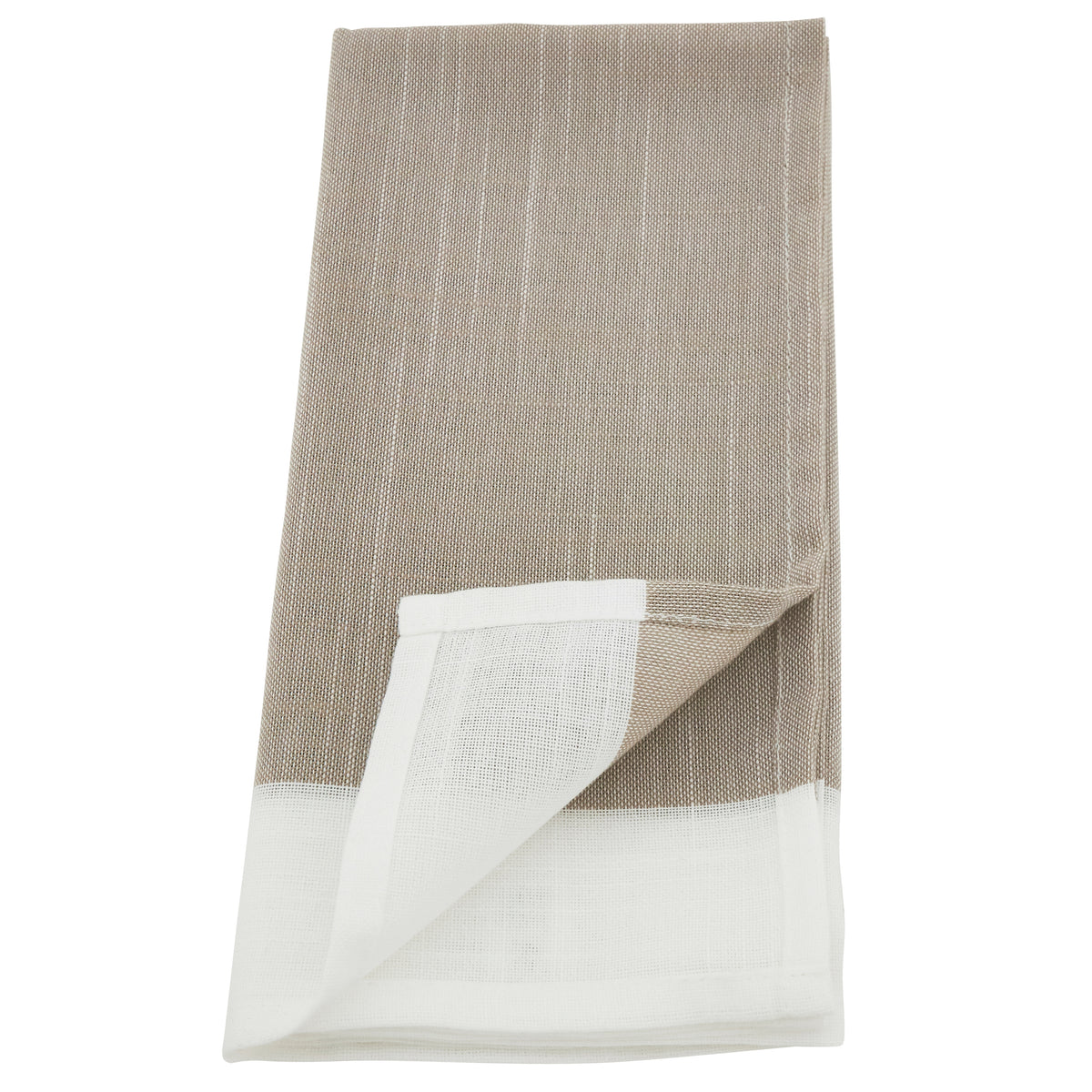 Natural Banded Border Napkins 100% polyester, 20 Inch Square (12 pcs.)