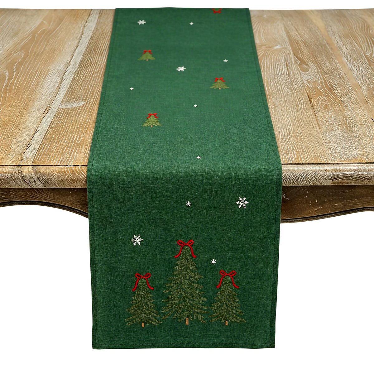 Christmas Green Christmas Trees Table Runner, 100% polyester