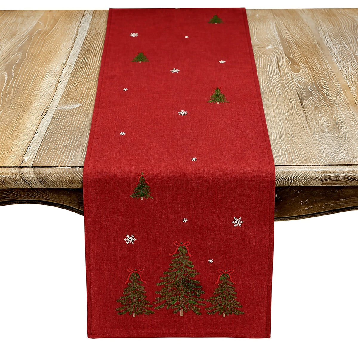 Christmas Red Christmas Trees Table Runner, 100% polyester