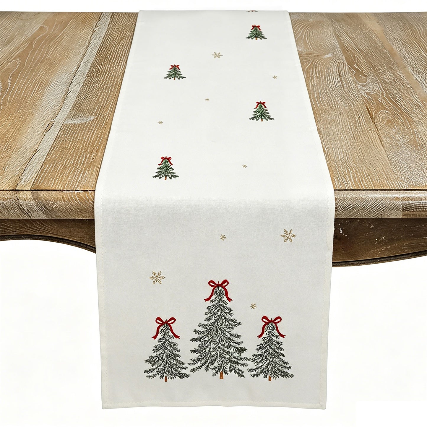 Christmas White Christmas Trees Table Runner, 100% polyester