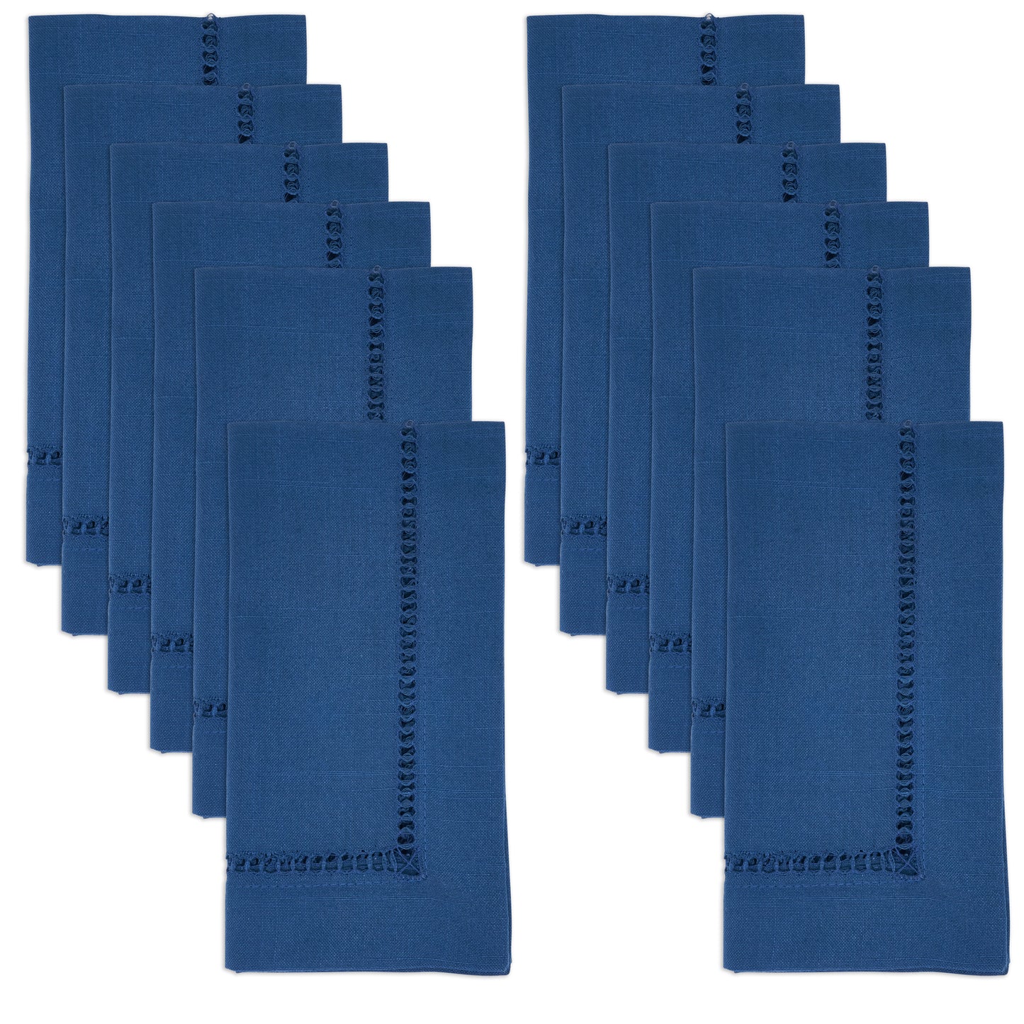 Navy Blue Toscana Hemstitch Dinner Napkins 100% polyester, 20 Inch Square (4 pcs.)