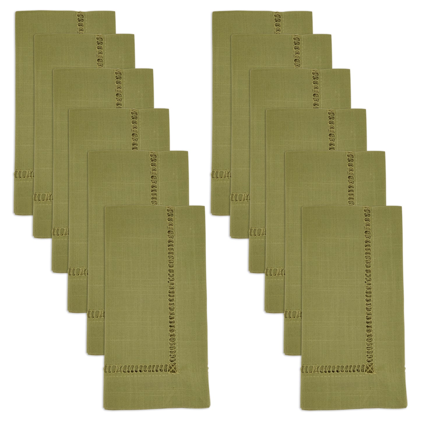 Sage Toscana Hemstitch Dinner Napkins 100% polyester, 20 Inch Square (4 pcs.)