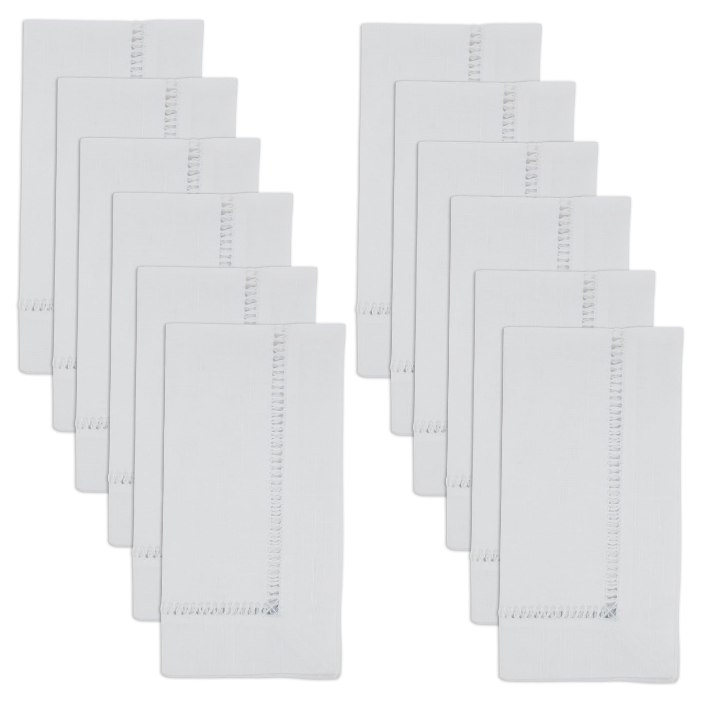White Toscana Hemstitch Dinner Napkins 100% polyester, 20 Inch Square (4 pcs.)