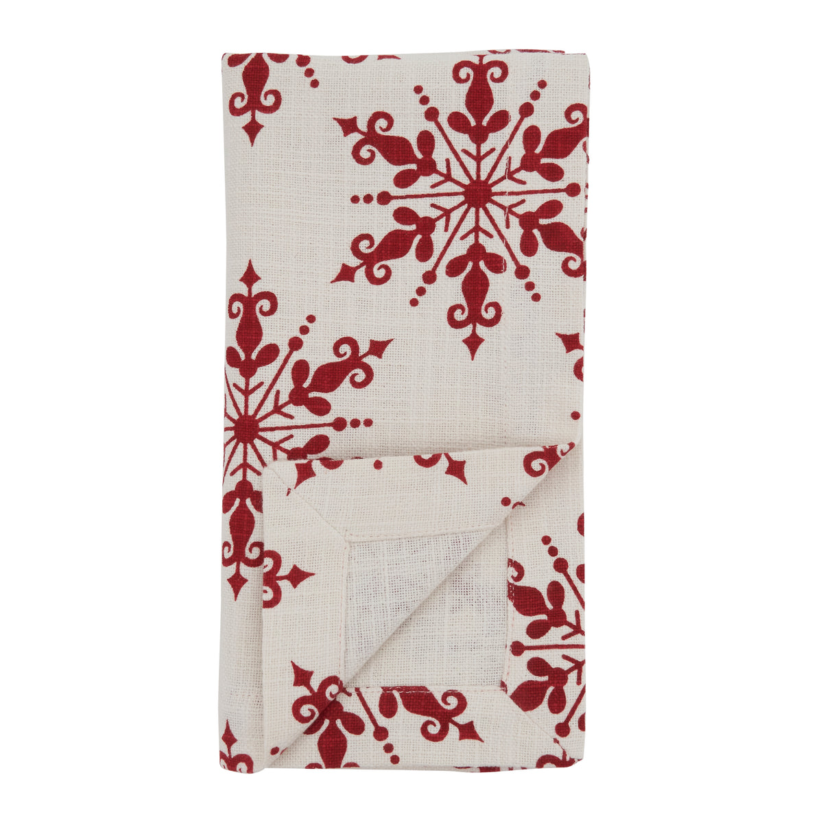 Red Snowflake Napkins 100% cotton, 20 Inch Square (4 pcs.)