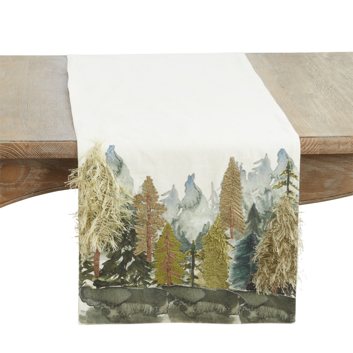 Everyday / All Season Green Forest Table Runner, 100% Polyester