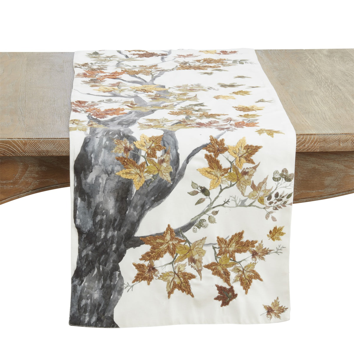 Thanksgiving / Fall Harvest Multi Fall Tree Table Runner, 100% Polyester