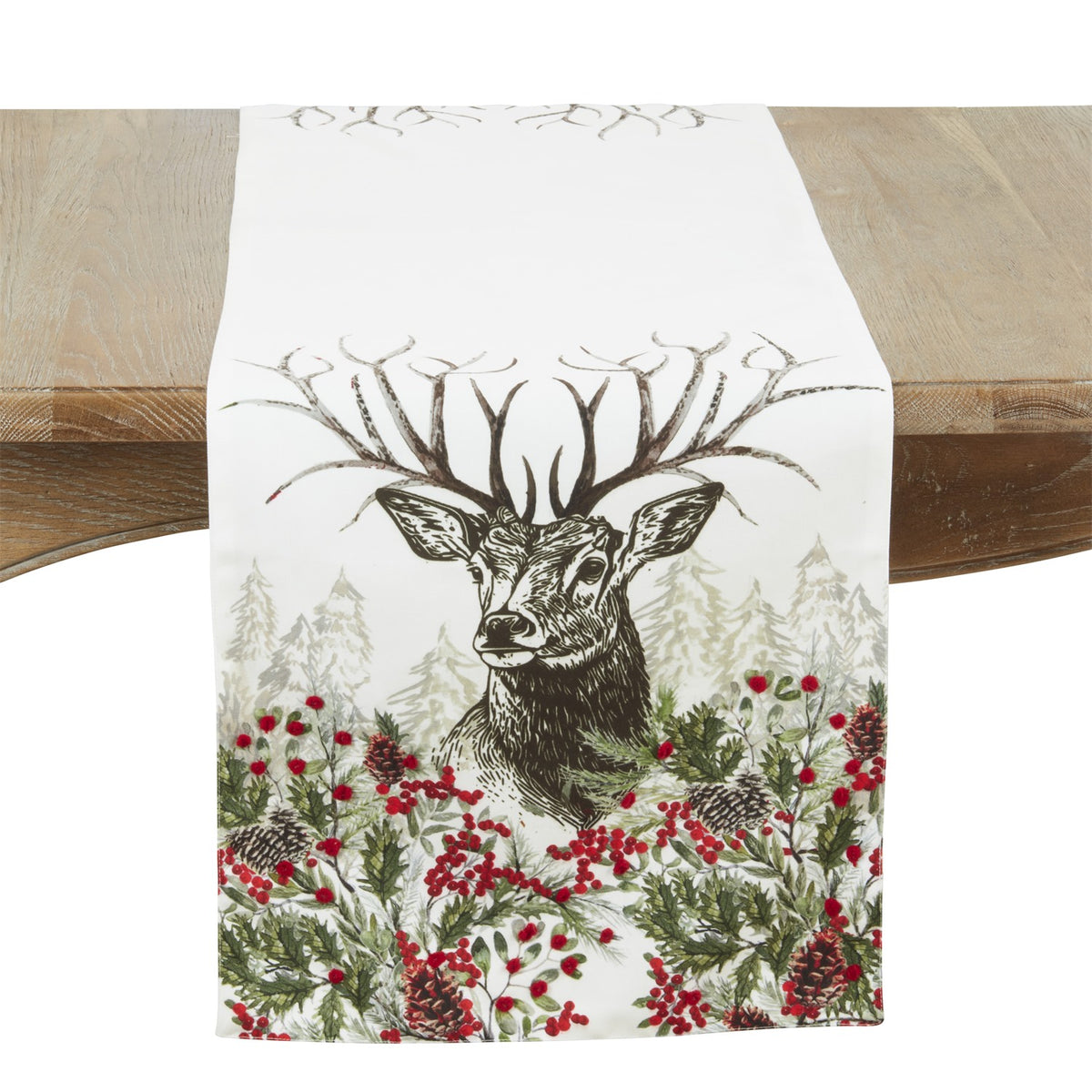 Everyday / All Season Multi Deer Table Runner, 100% Polyester