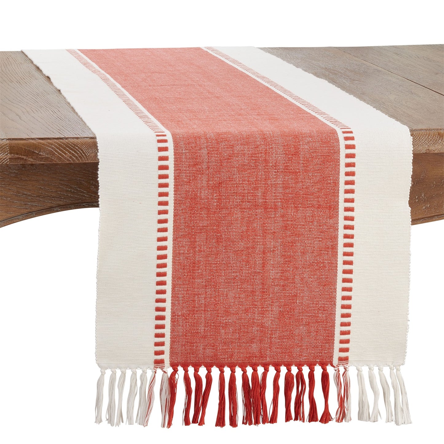 Everyday / All Season Orange Stripe Table Runner, 100% cotton