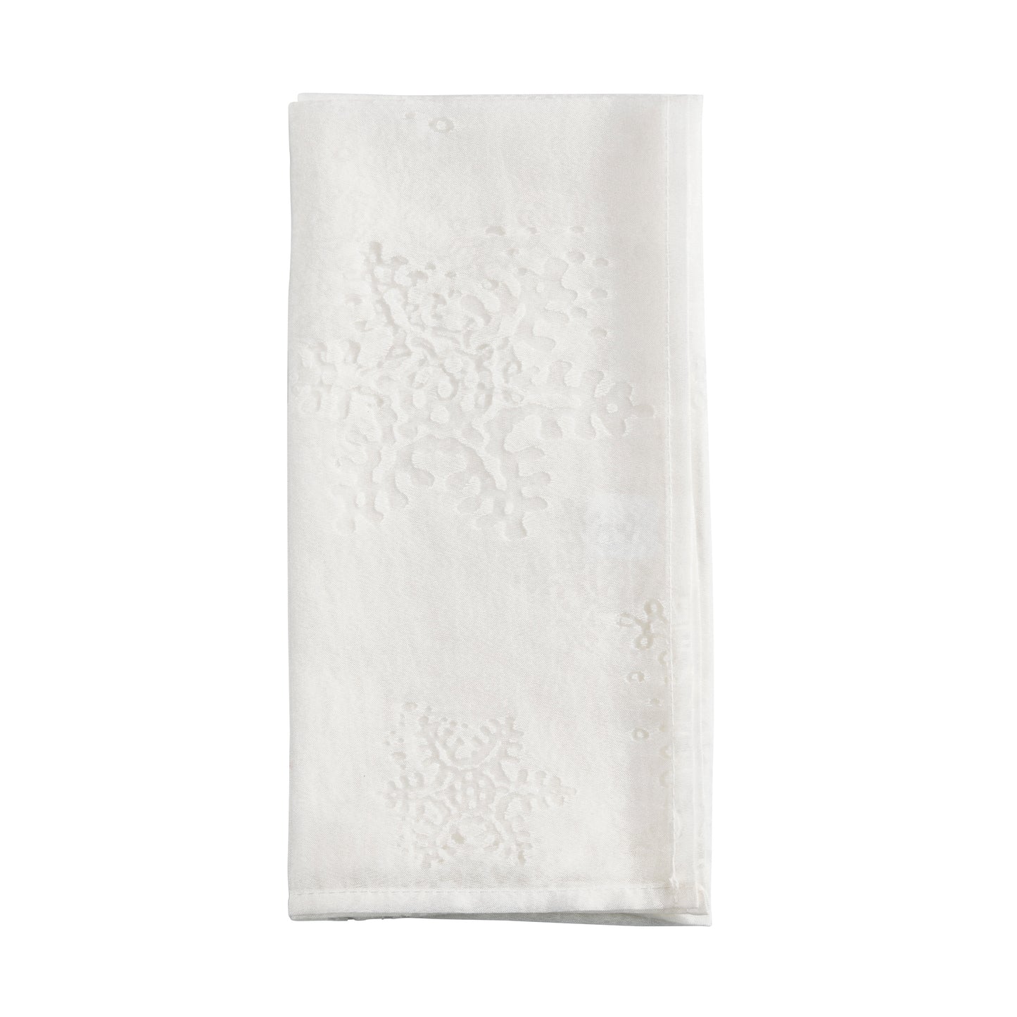 White Burnout Snowflake Design Napkins 100% Polyester, 20 Inch Square (4 pcs.)