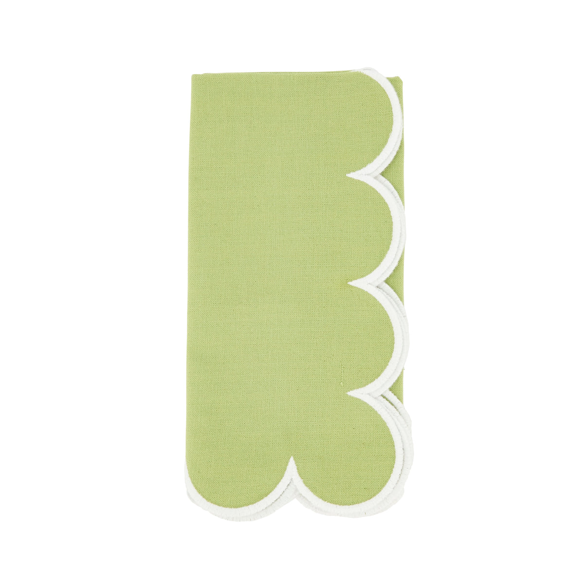 Kiwi Scalloped Napkins 100% cotton, 20 Inch Square (4 pcs.)