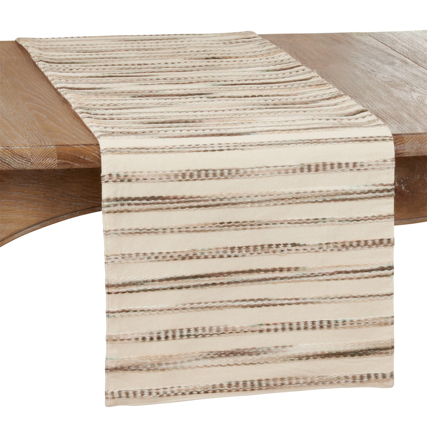 Everyday / All Season Multi Stripe Weave Table Runner, Front: 55% cotton - 45% acrylic; Back: 100% cotton
