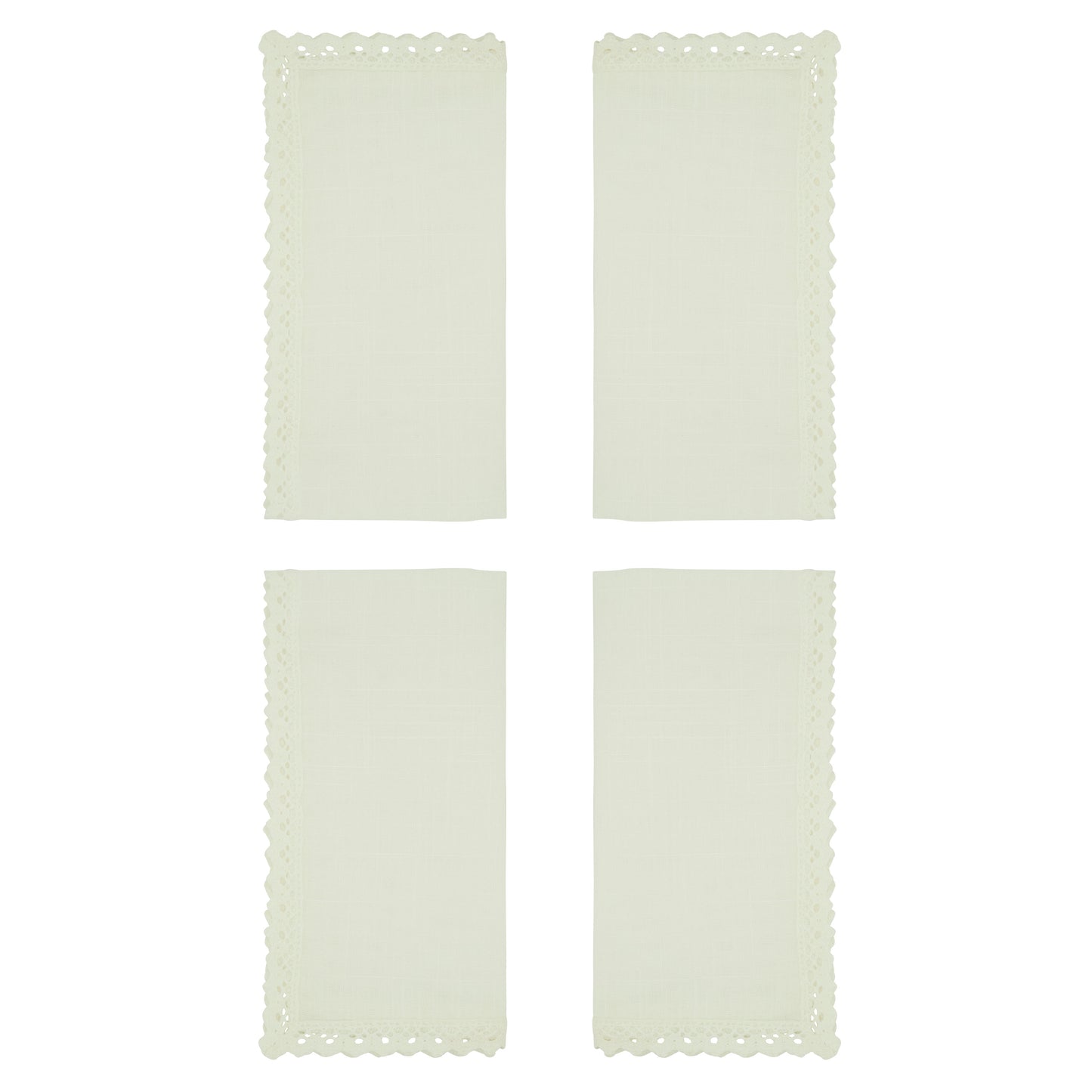 White Lace Border Napkins 100% polyester, 20 Inch Square (4 pcs.)
