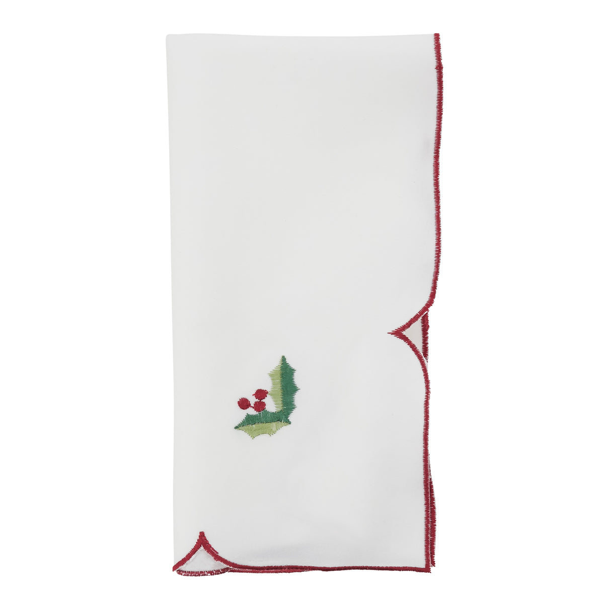 Ivory Embroidered Christmas Napkins 100% polyester, 20 Inch Square (4 pcs.)