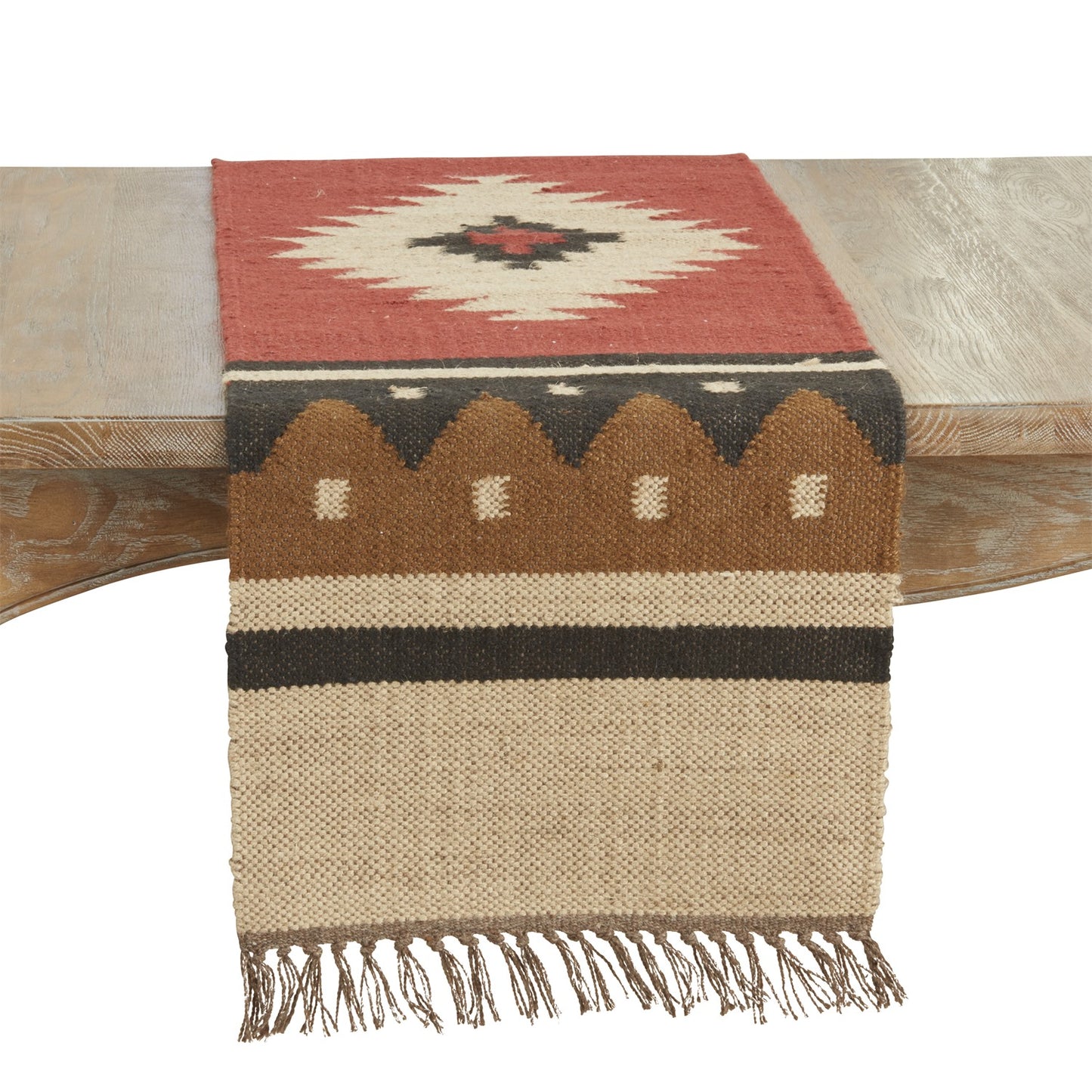 Everyday / All Season Multi Kilim Table Runner, 80% jute - 20% wool