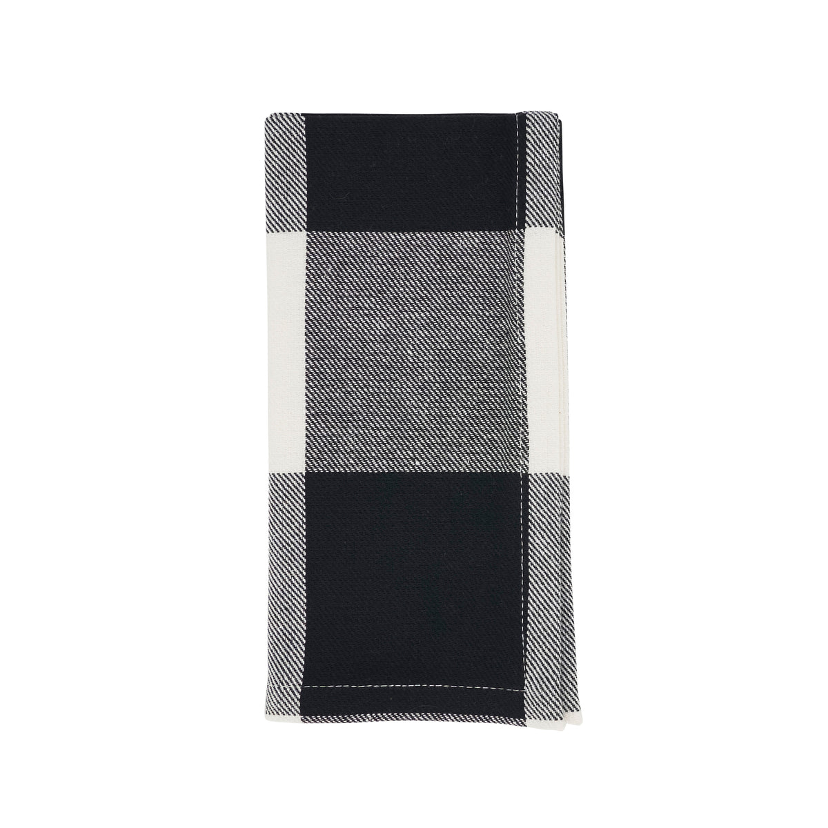 Black Buffalo Plaid Napkins 100% cotton, 20 Inch Square (4 pcs.)