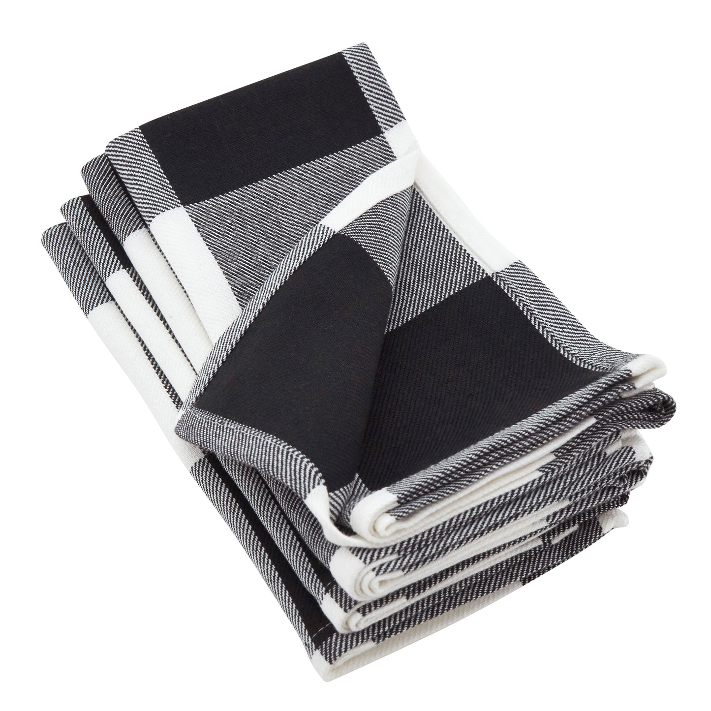 Black Buffalo Plaid Napkins 100% cotton, 20 Inch Square (4 pcs.)