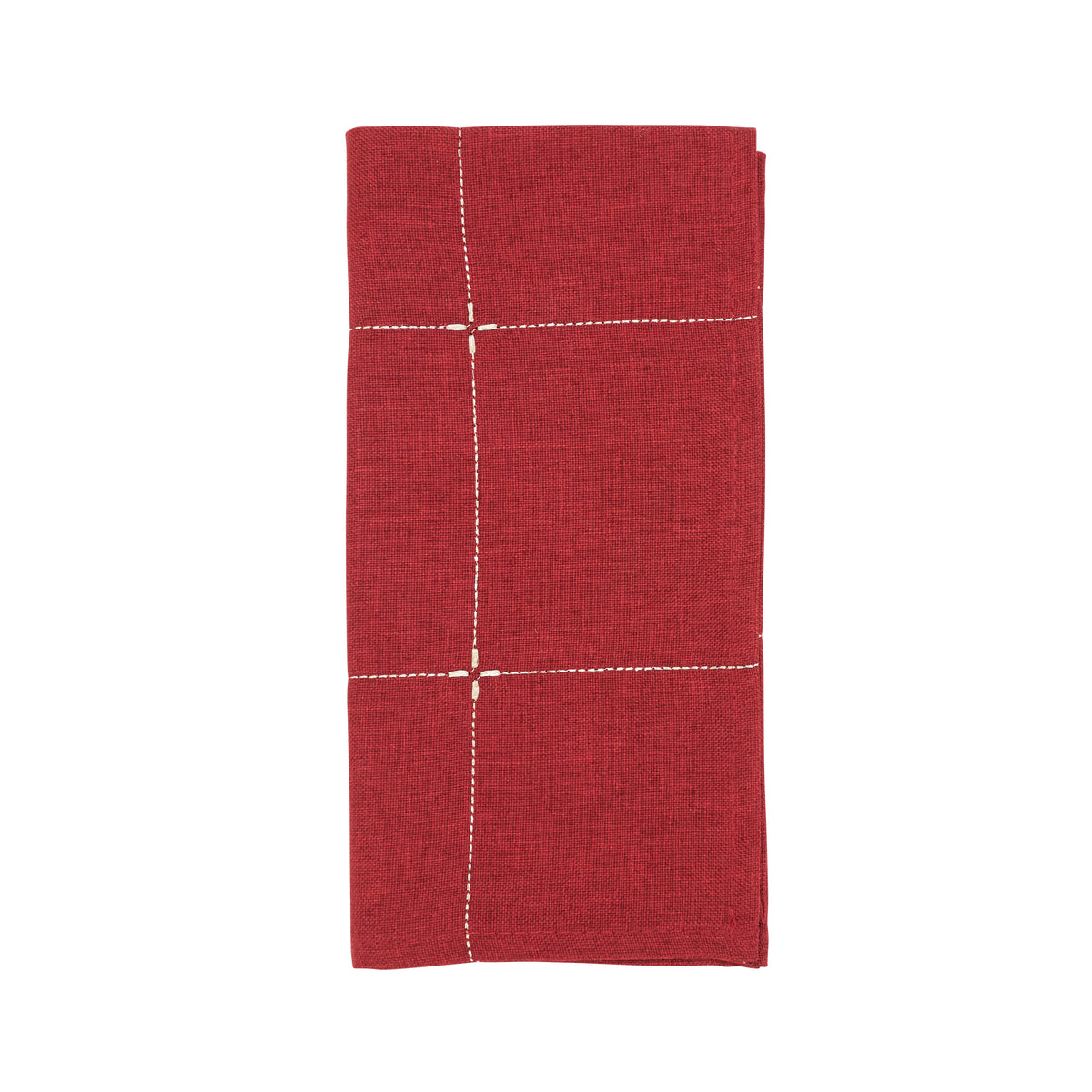Red Embroidered Napkins 100% Polyester, 20 Inch Square (4 pcs.)