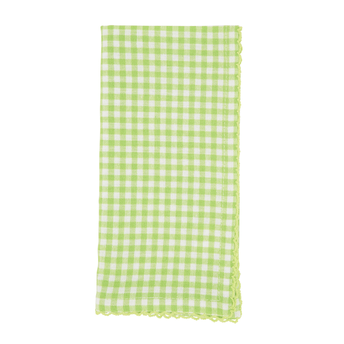 Green Gingham Napkins 100% cotton, 18 Inch Square (4 pcs.)
